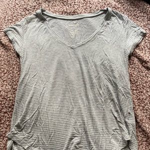 Grey and white striped soft and sexy tee